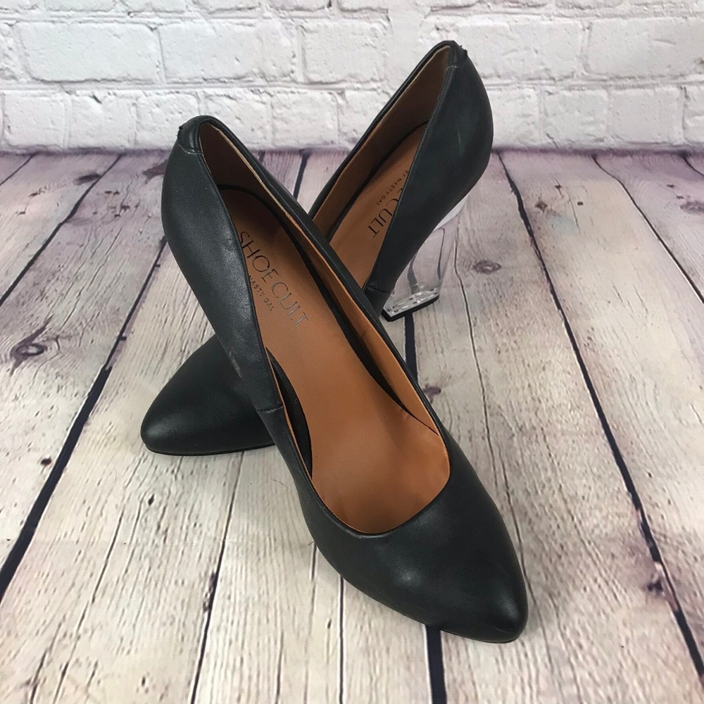 Shoe Cult by Nasty Gal Clear Heel Black Shoes
